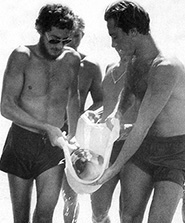 Photo of Brooks rescuing whale in 1974