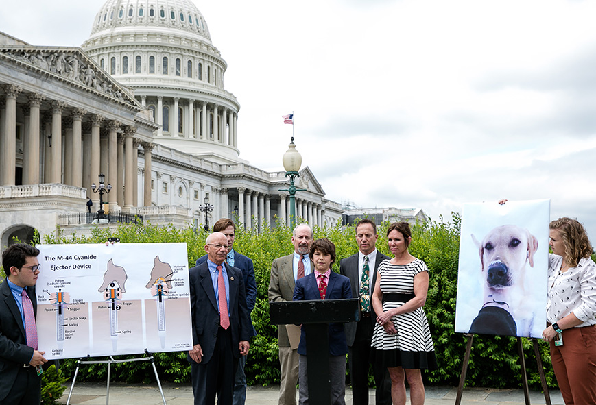 Photo of the Mansfield family with us in D.C. in 2017 urging Congress to ban M-44 cyanide bombs